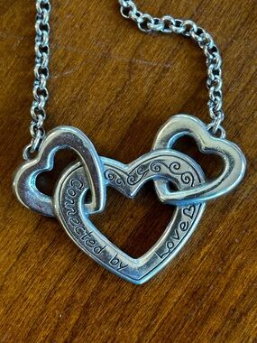 Connected by Love Silver Heart Pendant Necklace